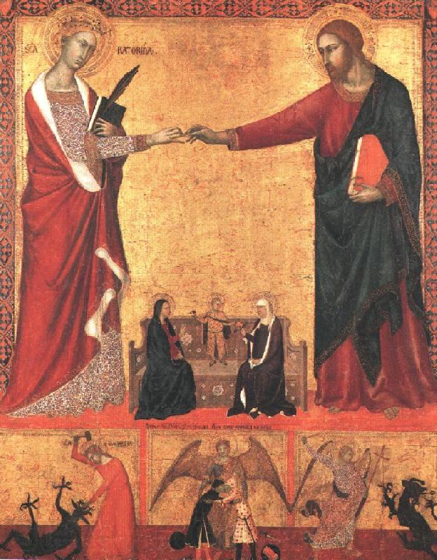 Barna da Siena The Mystical Marriage of Saint Catherine sds France oil painting art